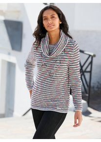 Casual Looks Damen Rollkragenpullover "Rollkragenpullover", rot, Gr. 38, gemustert, mehrfarbig, 50% Baumwolle, 50% Polyacryl, Pullover
