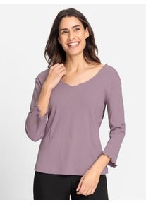 Inspirationen Damen V-Shirt "V-Shirt", lila, Gr. 38, unifarben, 95% Baumwolle, 5% Elasthan, Shirts