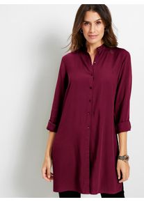 Inspirationen Damen Langarmbluse, rot, Gr. 52, unifarben, 100% Polyester, Blusen