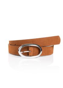 MONTI Damen Synthetikgürtel "SIENA", braun, casual, Gr. 110, unifarben, Materialmix, Gürtel, mit weichem Echtleder und modischer ovaler Glanzschließe