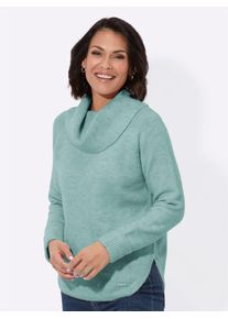 Casual Looks Damen Rollkragenpullover "Rollkragenpullover", grün, Gr. 38, meliert, 76% Polyester, 20% Polyacryl, 4% Polyamid, Pullover