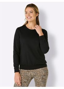 feel good Damen Langarmshirt "Shirt", Gr. 36, schwarz, 50% Baumwolle, 50% Polyester, gemustert, animal-print, unifarben, Shirts