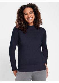 Casual Looks Damen Stehkragenpullover "Pullover", blau, Gr. 38, unifarben, 100% Baumwolle, Pullover