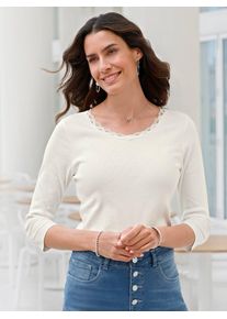 Inspirationen Damen 3/4-Arm-Shirt "3/4-Arm-Shirt", beige, Gr. 36, unifarben, 95% Baumwolle, 5% Elasthan, Shirts