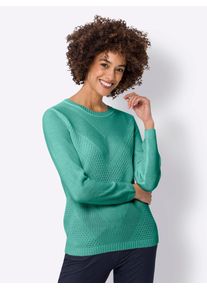 Classic Basics Damen Strickpullover "Langarm-Pullover", grün, Gr. 56, unifarben, 100% Polyacryl, Pullover