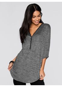Inspirationen Damen 3/4-Arm-Shirt "Shirt", schwarz, Gr. 36, unifarben, meliert, 95% Polyester, 5% Elasthan, Shirts