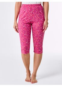 wäschepur WÄSCHEPUR Damen Caprihose, Gr. 36, rosa, 100% Baumwolle, gemustert, gepunktet, Hosen