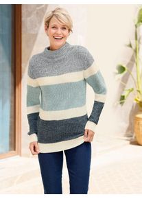 Classic Basics Damen Strickpullover "Pullover", grün, Gr. 44, gemustert, mehrfarbig, meliert, gestreift, 100% Polyacryl, Pullover