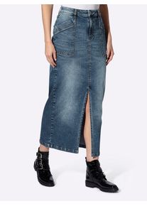 Heine Damen Jeansrock, blau, Gr. 34, unifarben, 98% Baumwolle, 2% Elasthan, Röcke