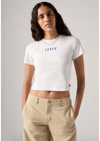 Levi's LEVI'S Damen Print-Shirt "T-Shirt GR ESSENTIAL SPORTY TEE"ess sport serif 1873 weiß, casual, Gr. S, bedruckt, unifarben, Jersey, Obermaterial: 100%
