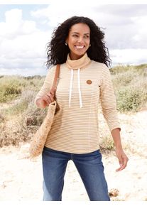 Casual Looks Damen Rollkragenshirt "Shirt", braun, Gr. 46, gemustert, mehrfarbig, gestreift, 95% Baumwolle, 5% Elasthan, Shirts
