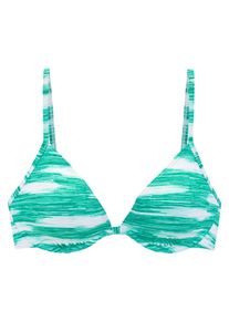 Venice Beach Damen Bügel-Bikini-Top "Meliya", grün, Gr. 36, bedruckt, Recycling-Polyamid, Bikini-Oberteile, mit modernem Allover-Print