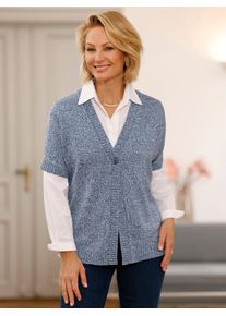 Classic Basics Damen Strickweste, blau, Gr. 40, meliert, 100% Polyacryl, Westen
