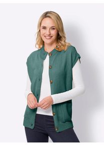 Classic Basics Damen Strickweste, grün, Gr. 54, unifarben, 100% Polyacryl, Westen