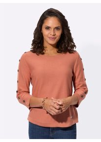 Casual Looks Damen 3/4 Arm-Pullover "3/4-Arm-Pullover", orange, Gr. 38, unifarben, 50% Baumwolle, 50% Polyacryl, Pullover