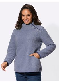 Casual Looks Damen Fleeceshirt "Fleece-Shirt", blau, Gr. 40, unifarben, 100% Polyester, Shirts