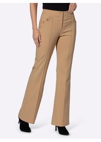 Heine Damen Bootcuthose, braun, Gr. 48, unifarben, 89% Polyester, 11% Elasthan, Hosen