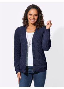 Casual Looks Damen Strickjacke, blau, Gr. 40, unifarben, 58% Polyester, 42% Baumwolle, Strickjacken