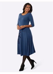 Lady Damen Strickkleid "Strickkleid", blau, Gr. 40, unifarben, 50% Viskose, 28% Polyester, 22% Polyamid, Kleider