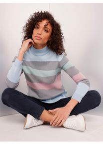 Damen Jacquardpullover "Baumwoll-Pullover", blau, Gr. 40, CREATION L PREMIUM, gemustert, mehrfarbig, 100% Baumwolle, Pullover