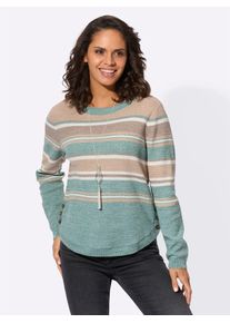 Casual Looks Damen Strickpullover "Ringel-Pullover"jade, sesam, geringelt, Gr. 38, gemustert, gestreift, mehrfarbig, 50% Baumwolle, 50% Polyacryl,