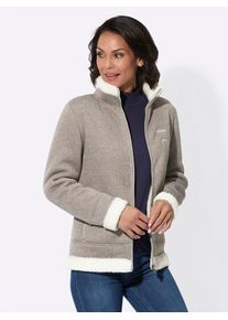 Casual Looks Damen Strickfleecejacke, grau, Gr. 42, unifarben, 100% Polyester, Jacken