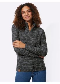 Casual Looks Damen Troyer "Troyer", schwarz, Gr. 38, gemustert, mehrfarbig, meliert, 54% Baumwolle, 46% Polyacryl, Pullover