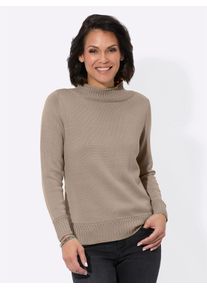 Casual Looks Damen Stehkragenpullover "Stehkragen-Pullover", beige, Gr. 40, unifarben, 50% Baumwolle, 50% Polyacryl, Pullover