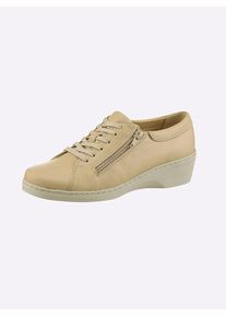 CLASSIC Damen Schnürschuh, Gr. 41, beige, Glattleder, feminin, Schuhe
