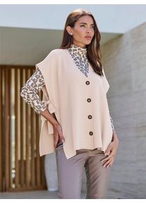 Heine Damen Strickweste, beige, Gr. 40, meliert, unifarben, 50% Viskose, 28% Polyester, 22% Polyamid, Westen