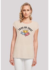 F4NT4STIC Damen T-Shirt "Trick Or Treat Halloween", beige, casual, Gr. 5XL, Obermaterial: 100% Baumwolle, Shirts, Print