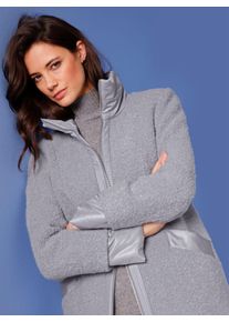 Damen Kurzmantelsteingrau, rauchblau, meliert, Gr. 40, CREATION L PREMIUM, unifarben, unifarben mit Farbeinsatz, unifarben mit Farbeinsätzen, 66%