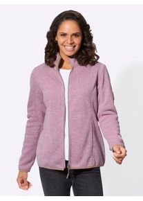 Casual Looks Damen Fleecejacke, lila, Gr. 36, gemustert, mehrfarbig, meliert, 100% Polyester, Jacken