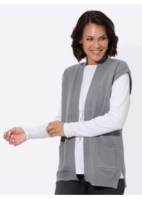 Casual Looks Damen Strickweste, grau, Gr. 36, unifarben, 50% Viskose, 28% Polyester, 22% Polyamid, Westen