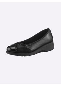 Casual Looks Damen Ballerina, Gr. 41, schwarz, Lackleder, Glattleder, sportlich, Schuhe