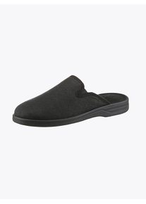 CLASSIC Herren Pantoffel, Gr. 40, schwarz, Lederimitat, Basic, Schuhe