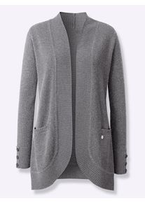 Damen Strickjacke, grau, Gr. 40, CREATION L PREMIUM, meliert, 70% Viskose, 30% Schurwolle, Strickjacken