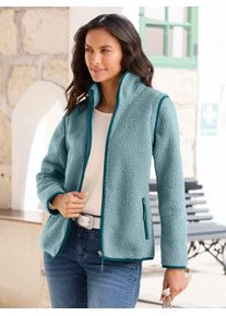 Casual Looks Damen Fleecejacke, grün, Gr. 36, unifarben, 100% Polyester, Jacken