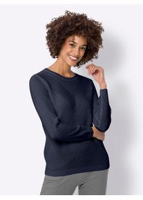 Classic Basics Damen Strickpullover "Langarm-Pullover", blau, Gr. 46, unifarben, 100% Polyacryl, Pullover