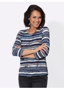 Casual Looks Damen 3/4-Arm-Shirt "Rundhals-Shirt"eisblau, beige, bedruckt, Gr. 40, gemustert, mehrfarbig, 95% Viskose, 5% Elasthan, Shirts