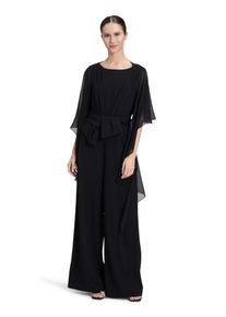 Vera Mont Damen Multifunktionstuch "Vera Mont Chiffonstola mit Volant", schwarz, festlich, Gr. M, Chiffon, Polyester, Modetücher, Nahtführung