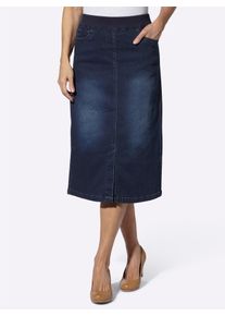 Inspirationen Damen Jeansrock, blau, Gr. 20, unifarben, 78% Baumwolle, 20% Polyester, 2% Elasthan, Röcke