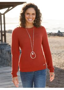 Casual Looks Damen Strickpullover "Pullover", rot, Gr. 40, unifarben, 50% Baumwolle, 50% Polyacryl, Pullover