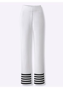 Heine Damen Strickhose, beige, Gr. 38, gemustert, gestreift, unifarben, 70% Viskose, 30% Polyamid, Hosen