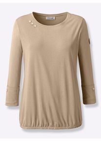 Casual Looks Damen Langarmshirt "Shirt", beige, Gr. 40, unifarben, 50% Baumwolle, 50% Modal, Shirts