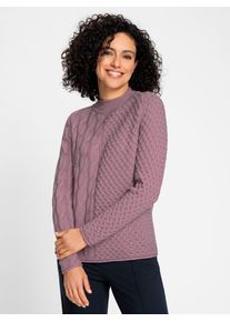 Inspirationen Damen Stehkragenpullover "Stehkragen-Pullover", lila, Gr. 38, unifarben, 60% Baumwolle, 40% Polyacryl, Pullover