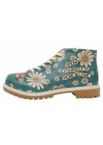 DOGO Damen Hausschuh "0, Shortcut Boots These Are Ma Nuts Damen Stiefel / Female", Gr. 39, blau, Lederimitat, Schuhe, Vegan