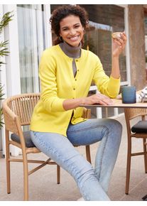 Casual Looks Damen Strickjacke, grün, Gr. 38, unifarben, 100% Polyacryl, Strickjacken