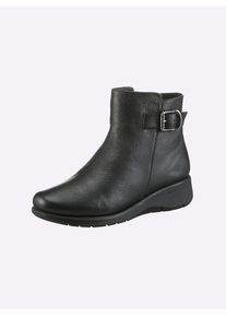 Casual Looks Damen Stiefelette, Gr. 41, schwarz, Glattleder, Schuhe