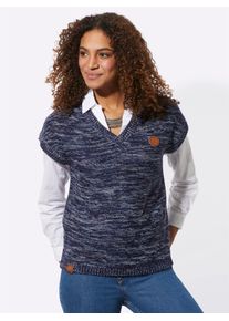 Casual Looks Damen Pullunder "Pullunder", blau, Gr. 38, gemustert, mehrfarbig, meliert, 54% Baumwolle, 46% Polyacryl, Pullover
